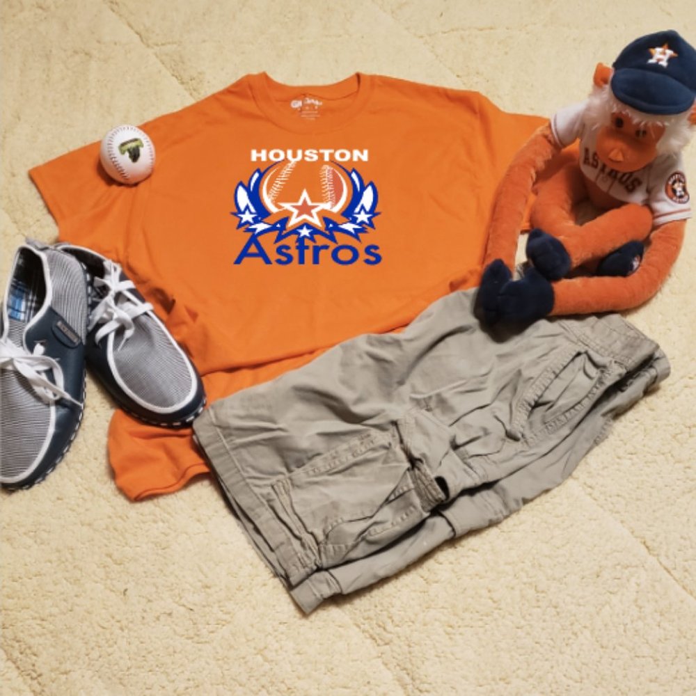Houston Astros Baseball Custom Star Orange Tshirt